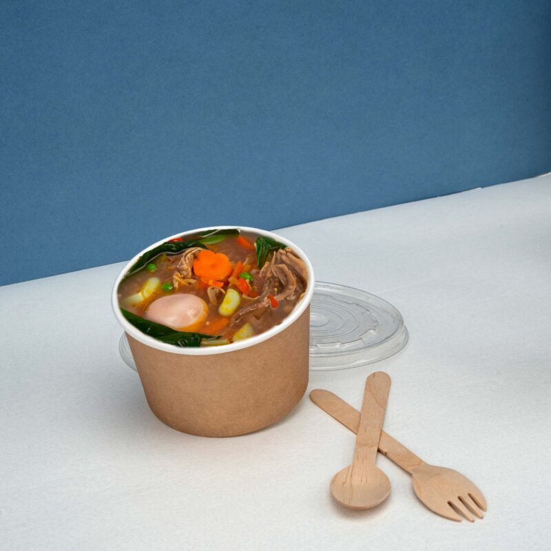 Soup bowls ( paper bowls with paper lids) and sauce containers - Image 2